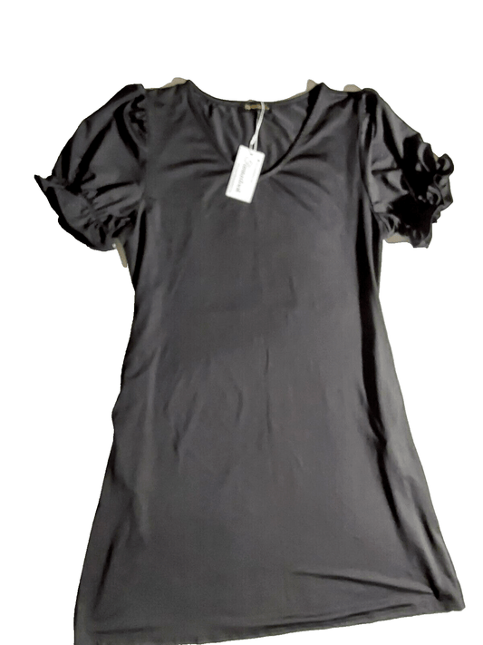 Fantaslook Clothing, Shoes & Accessories:Women:Women's Clothing:Dresses Fantaslook Women's Polyester Puff Short Sleeve Black V-Neck Dress ~ Small ~ NWT