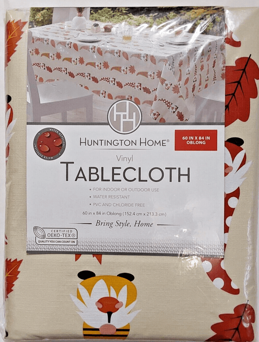 Huntington Home Home & Garden:Kitchen, Dining & Bar:Linens & Textiles:Tablecloths Huntington Vinyl Fall Tablecloth Oblong, Acorns & Autumn Leaves ~ 60" X 84" ~New