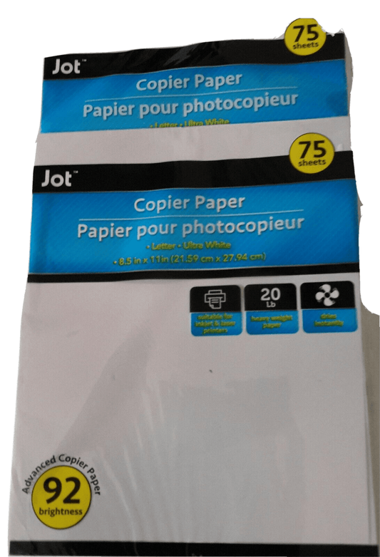 JOT Home & Garden:School Supplies:Other School Supplies Lot of 2 Packs JOT  Copier Paper 75 Sheets (8.5in x 11 in) 20 lb weight - New