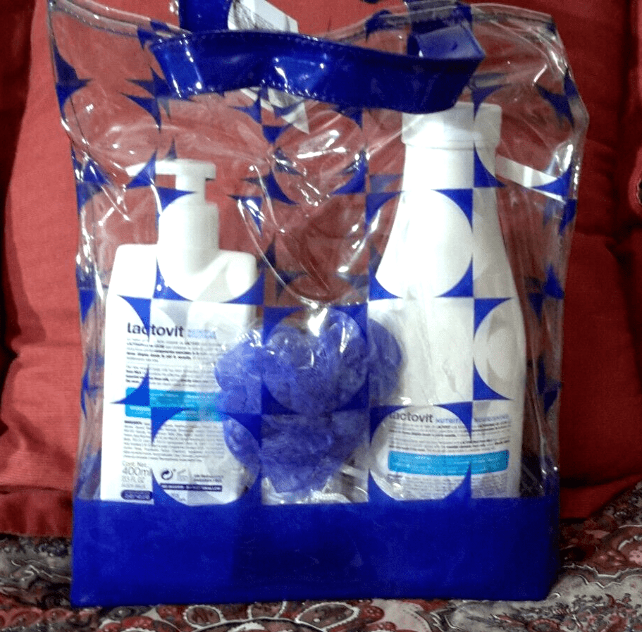 Lactovit Health & Beauty:Fragrances:Women's Fragrances Lactovit  5-Piece Gift Set ~ Body Wash ~ Deodorant ~ Body Milk ~ Bath Puff ~ Bag