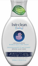 Live Clean (baby) Baby:Bathing & Grooming:Skin Care Live Clean Baby Calming Bedtime 10 oz-Bubble Bath & 7.7 oz-Baby Lotion Bundle