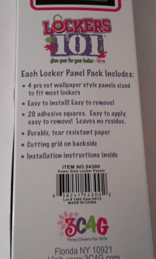 Lockers 101 Home & Garden:School Supplies:Other School Supplies LOCKERS 101 Locker Panels Glam Gear for your Locker ~ 4 Pre- Panels ~ New