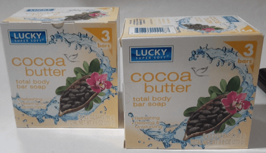 Lucky Brand Health & Beauty:Bath & Body:Body Soaps 2 x 3-Pack Lucky Super Soft Cocoa Butter Total Body Bar Soaps ~ 3.2 oz Each