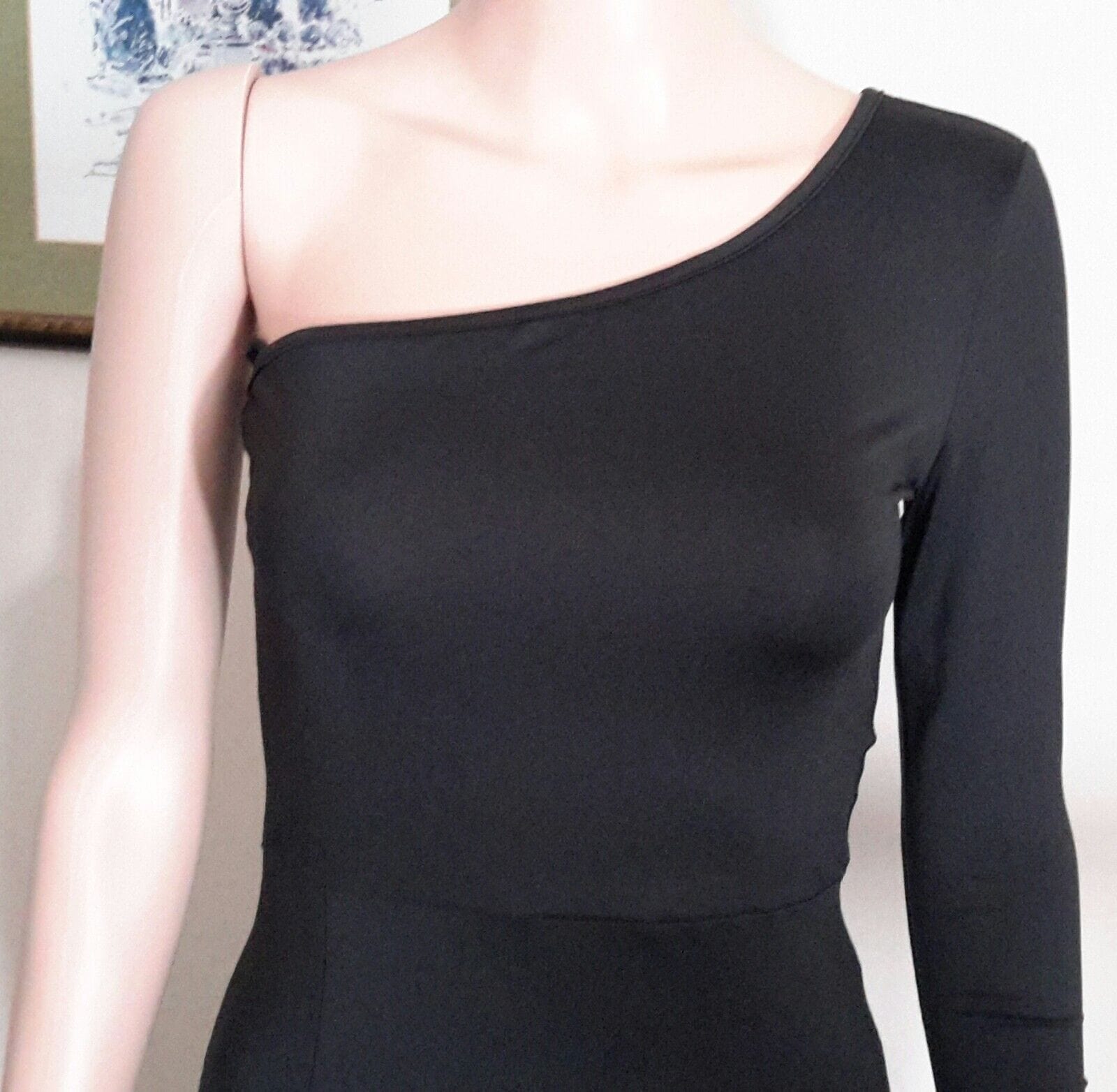 MAKEMECHIC Clothing, Shoes & Accessories:Women:Women's Clothing:Dresses Makemechic Women’s One Shoulder Long Sleeve, Sheath Dress ~ SZ. XS ~ Black ~ NWT