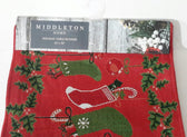 Middleton Home Home & Garden:Kitchen, Dining & Bar:Linens & Textiles:Table Runners Red Christmas Tapestry Table Runner w/Christmas Stockings Lined ~ 13