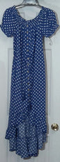 OEILLET D' NE Clothing, Shoes & Accessories:Women:Women's Clothing:Dresses Oeillet d' ne Blue & White Polka Dot Viscose Peasant Summer Dress~ Size L ~ New