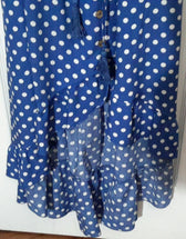 OEILLET D' NE Clothing, Shoes & Accessories:Women:Women's Clothing:Dresses Oeillet d' ne Blue & White Polka Dot Viscose Peasant Summer Dress~ Size L ~ New