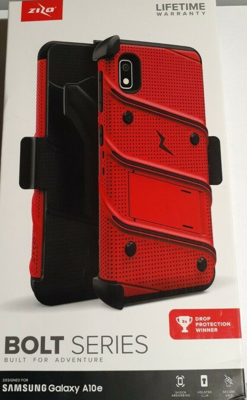 Samsung Cell Phones & Accessories:Cell Phone Accessories:Cases, Covers & Skins Zizo Bolt Series Cell Phone Case-Samsung Galaxy A10e Drop Protection Winner- Red