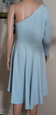 Sarin Matthews Clothing, Shoes & Accessories:Women:Women's Clothing:Dresses Women’s One Shoulder Long Sleeve, A-line High Low Hem Dress ~ SZ. L ~ Blue ~ NWT