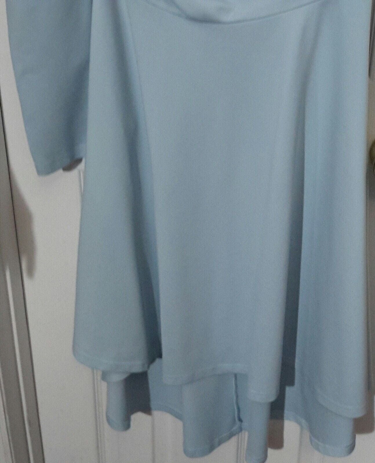 Sarin Matthews Clothing, Shoes & Accessories:Women:Women's Clothing:Dresses Women’s One Shoulder Long Sleeve, A-line High Low Hem Dress ~ SZ. L ~ Blue ~ NWT