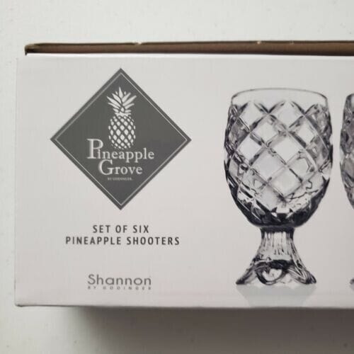 Shannon Crystal Collectibles:Kitchen & Home:Barware:Shot Glasses Shannon by Godinger Crystal Pineapple Grove Shooters Shot Glasses ~ Box Set of 6