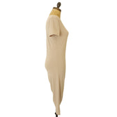 Treasure & Bond Clothing, Shoes & Accessories:Women:Women's Clothing:Dresses Treasure & Bond Womens Side Ruched Bodycon T-Shirt Dress Large Beige Oatmeal NWT