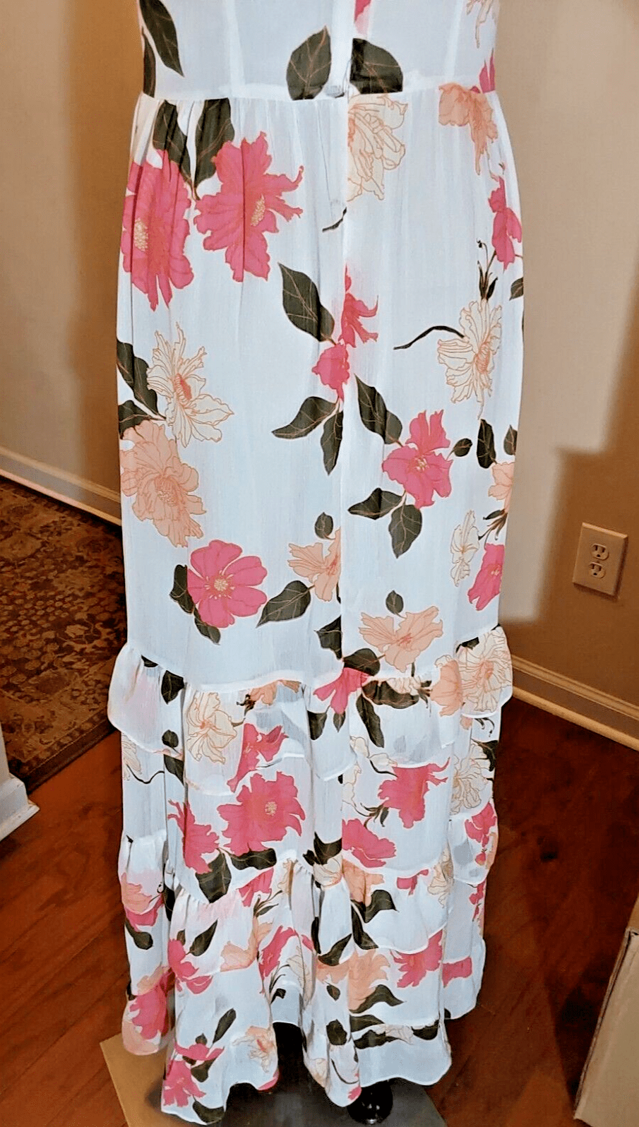 Vici Clothing, Shoes & Accessories:Women:Women's Clothing:Dresses VICI Collection Floral Print Tiered Chiffon White Multi Dress Size Small ~ NWT