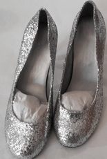 Vision Clothing, Shoes & Accessories:Women:Women's Shoes:Heels Womens Glitter Shoe Weddings, Party, Bridal High Heels, Formal Pumps,  9/10 New